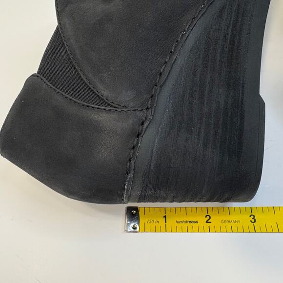 Dansko Sheena Slouchy Black Leather Wedge Bootie Women’s Size 41/10.5 - Picture 9 of 14